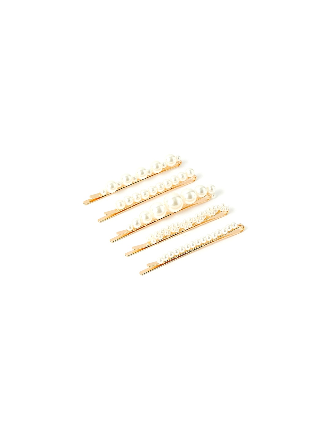 

Accessorize Women Set of 5 Mixed Pearly Slides Hair Clip, White
