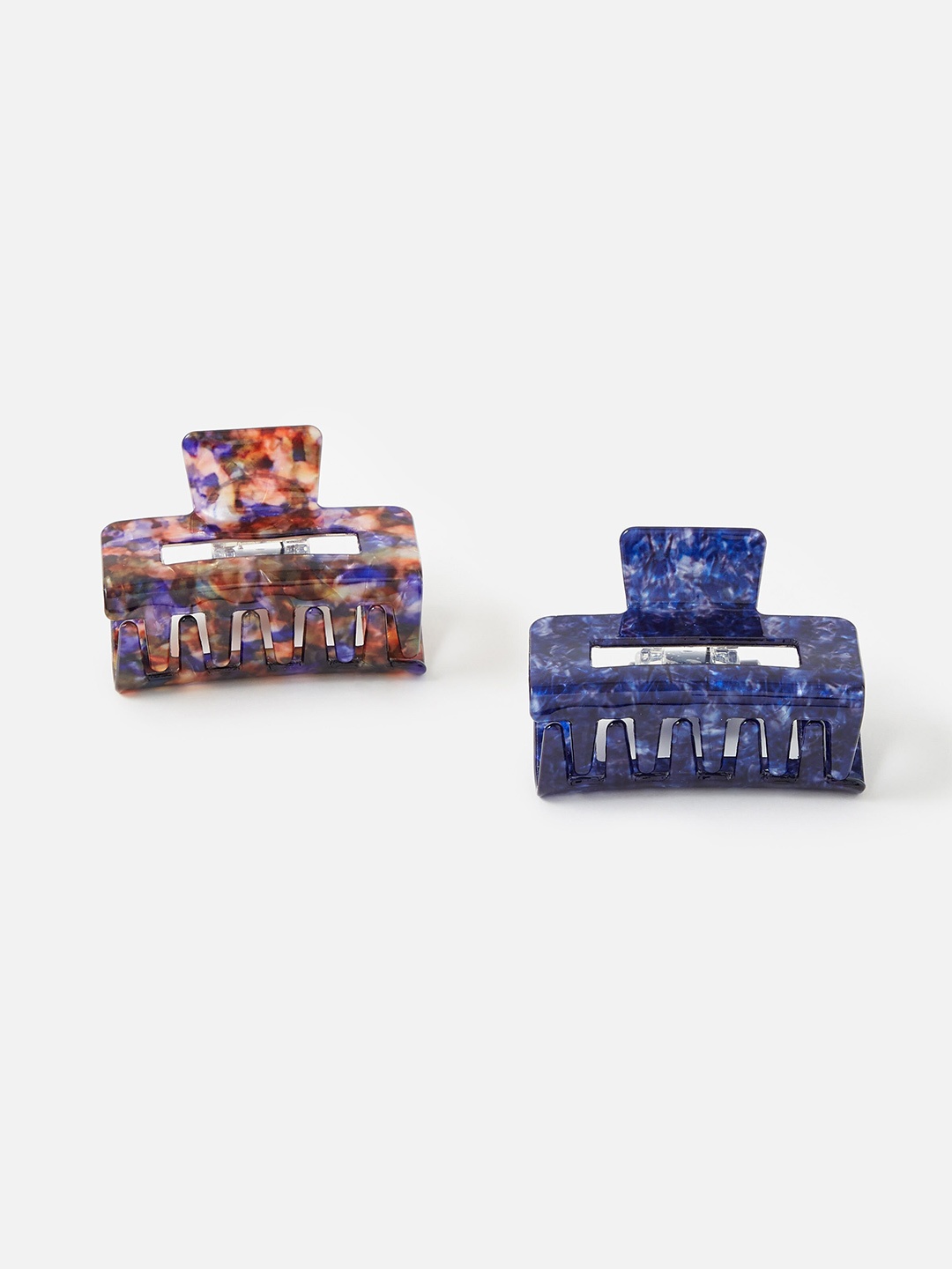 

Accessorize London Women Pack of 2 Square Claw Clips, Navy blue
