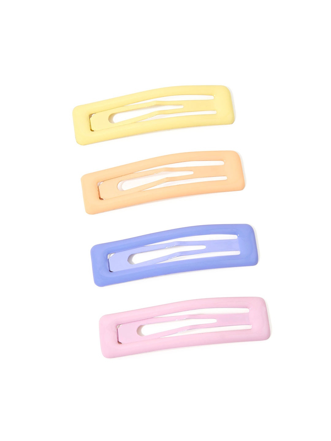 

Accessorize Women Pack of 4 Pastel Rectangle Snap Hair Clips, Yellow