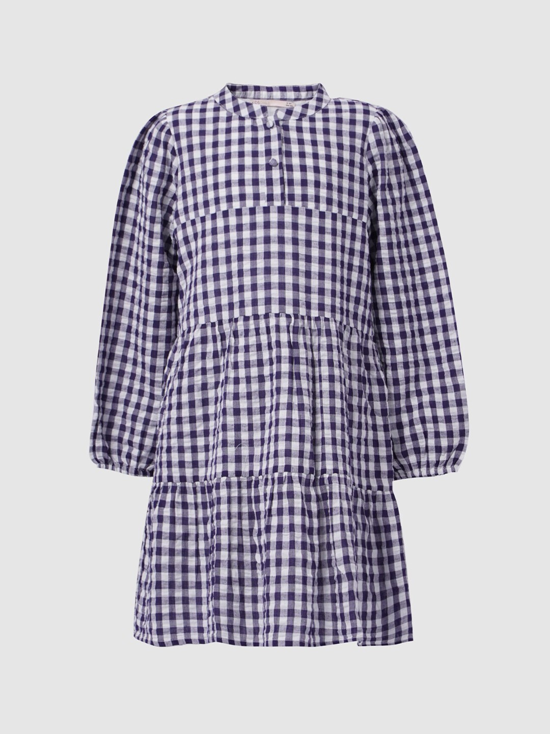 

KIDS ONLY Navy Blue & White Checked A-Line Dress