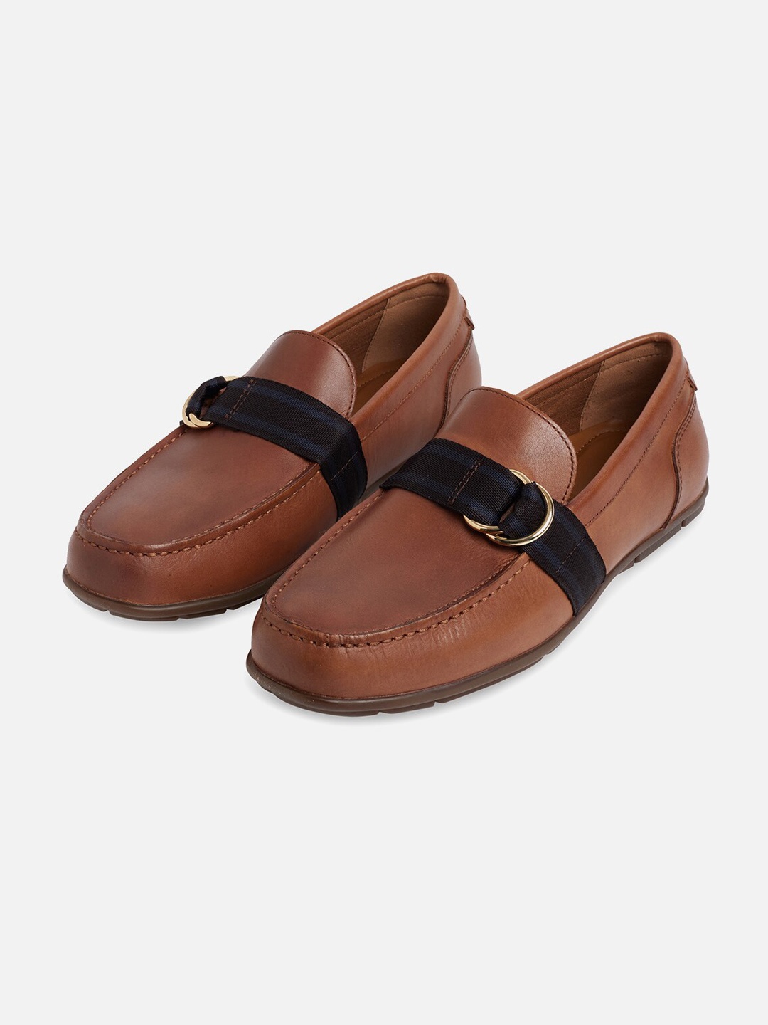 

ALDO Men Brown Leather Driving Shoes