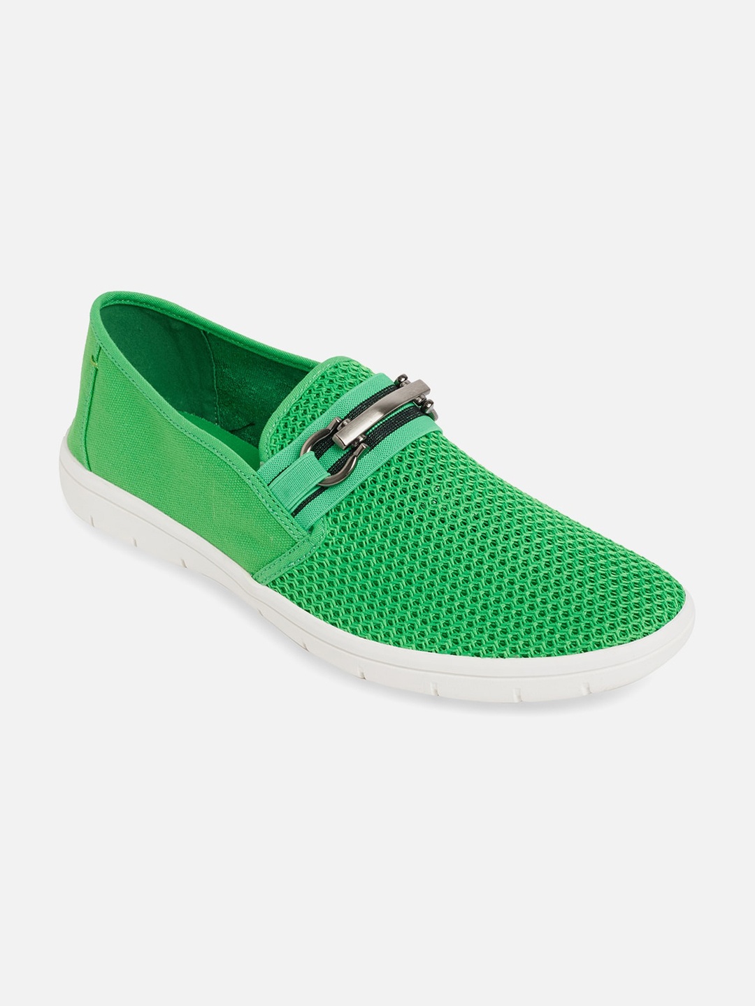 

ALDO Men Green Woven Design Slip-On Sneakers