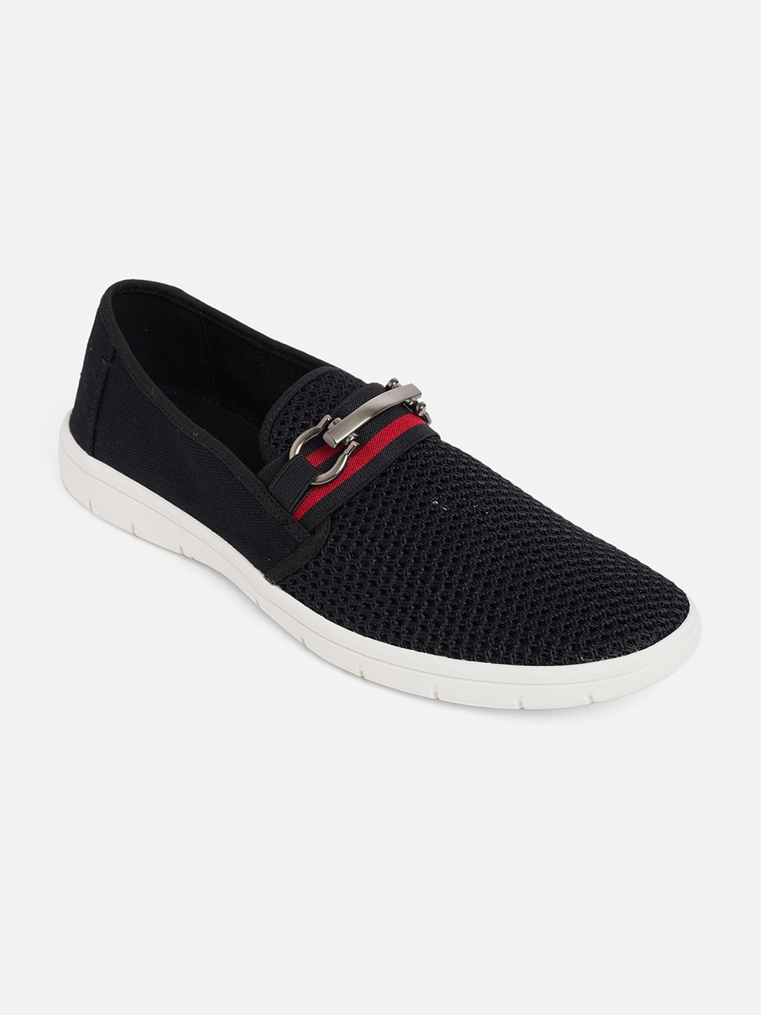 ALDO Men Black & Red Slip-On Sneakers