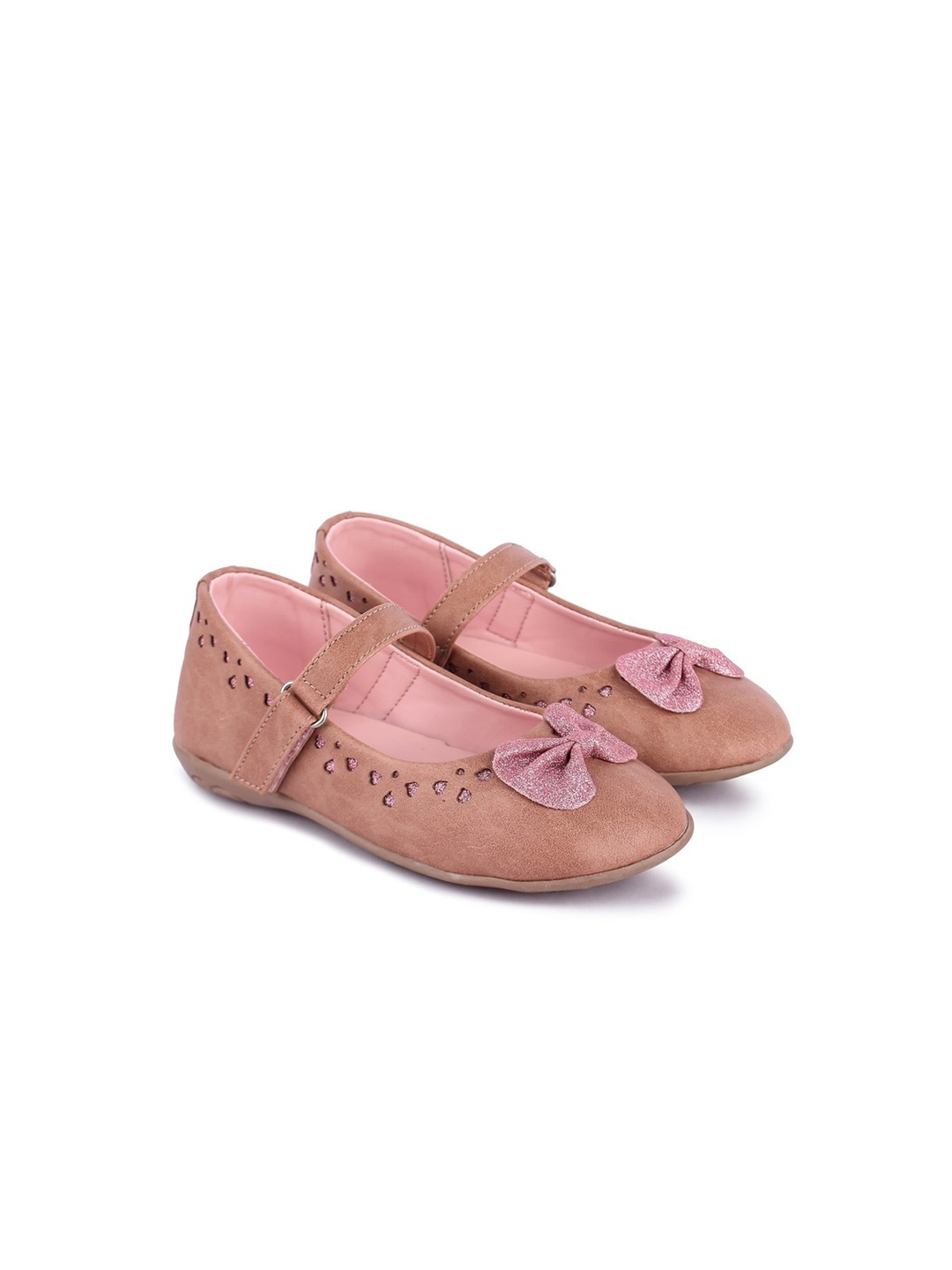 

BOYZ N GALZ Girls Nude-Coloured Ballerinas with Bows Flats