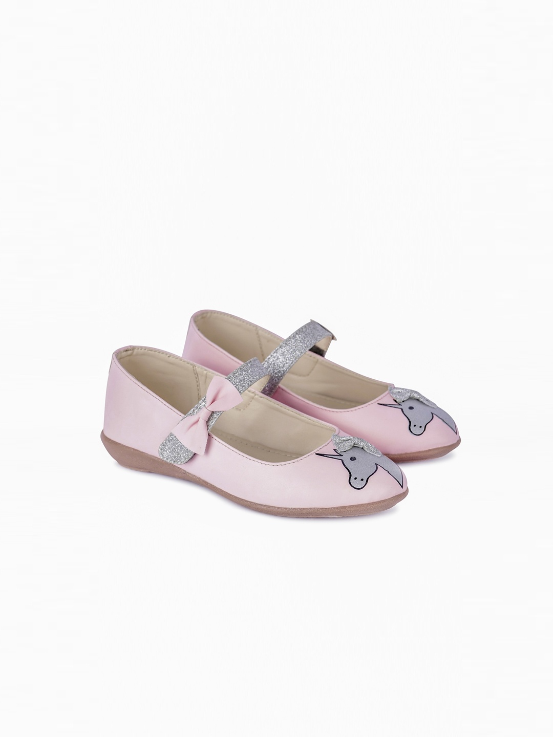 

BOYZ N GALZ Girls Pink Printed PU Ballerinas