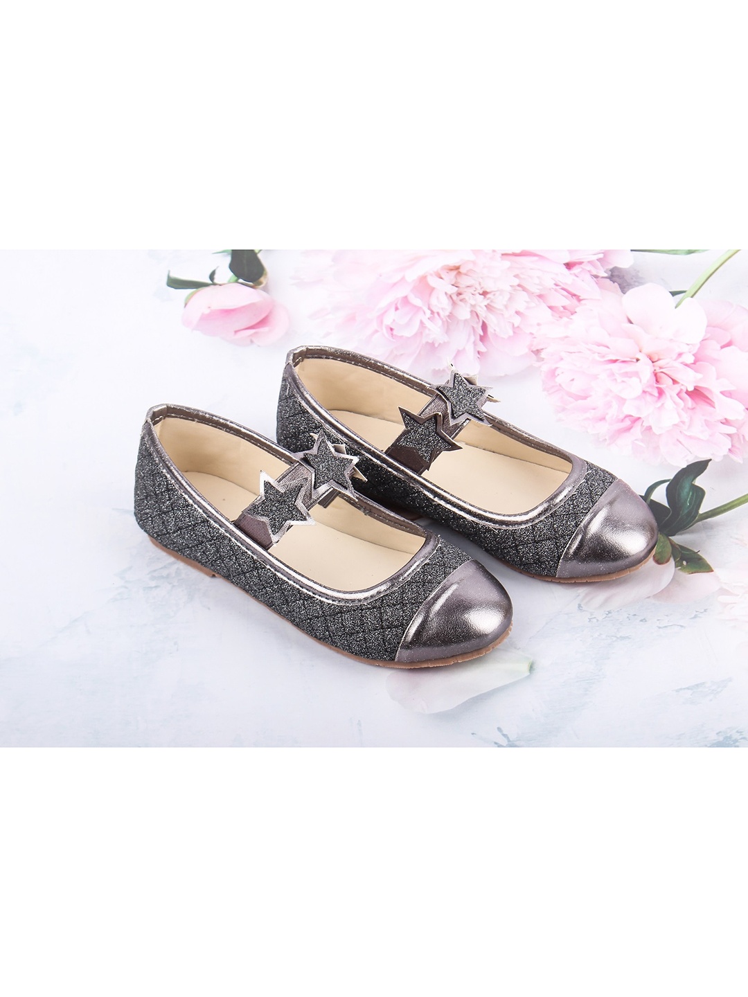 

BOYZ N GALZ Girls Grey Embellished Ballerinas