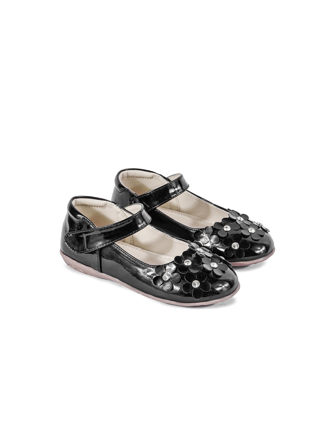 

BOYZ N GALZ Girls Black Solid Ballerinas with Embellishment