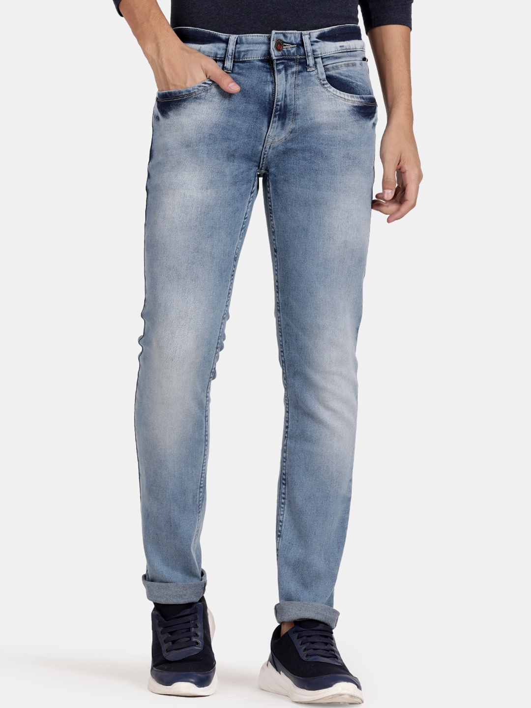 

Llak Jeans Men Blue Skinny Fit Heavy Fade Stretchable Jeans