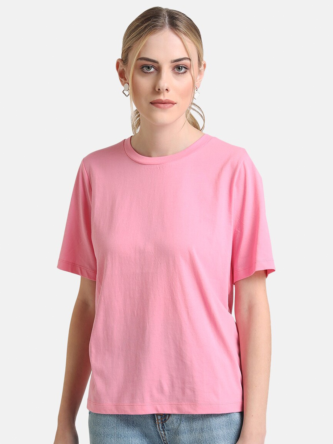 

Kazo Women Pink Cotton T-shirt