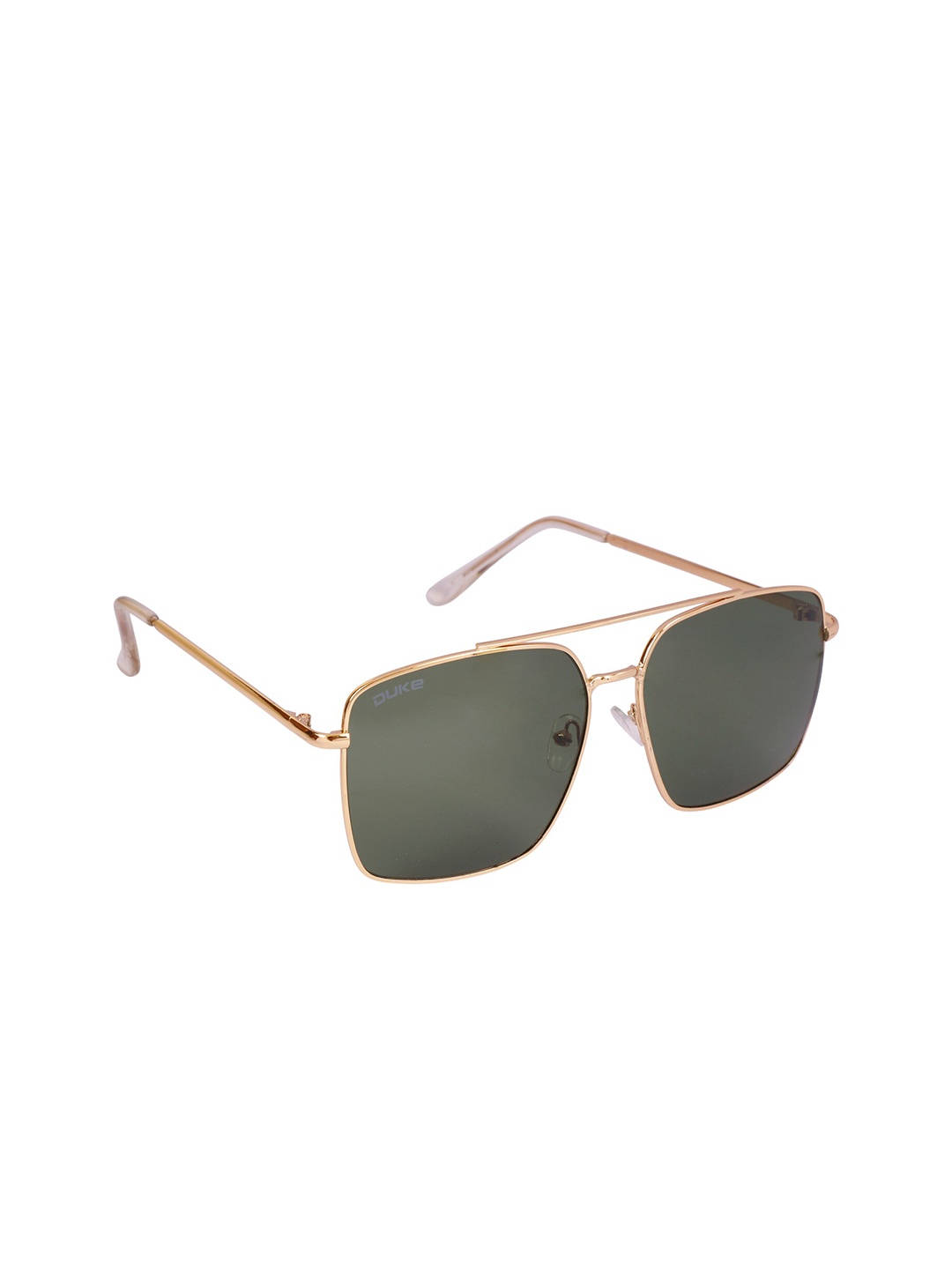 

Duke Unisex Green Lens & Gold-Toned Square Sunglasses with UV Protected Lens