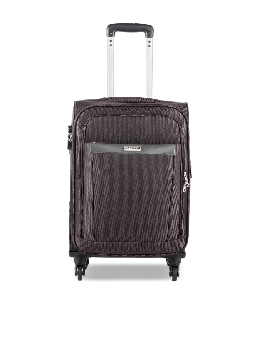 

Safari Brown Solid Soft Sided Cabin Trolley Suitcase