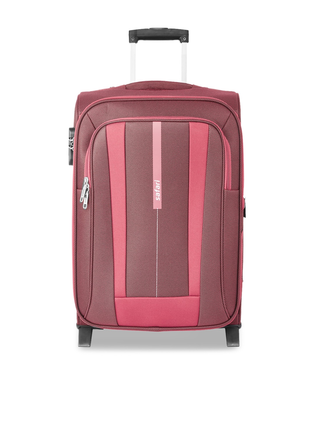 

Safari Red Textured Soft-Sided Large Trolley Suitcase