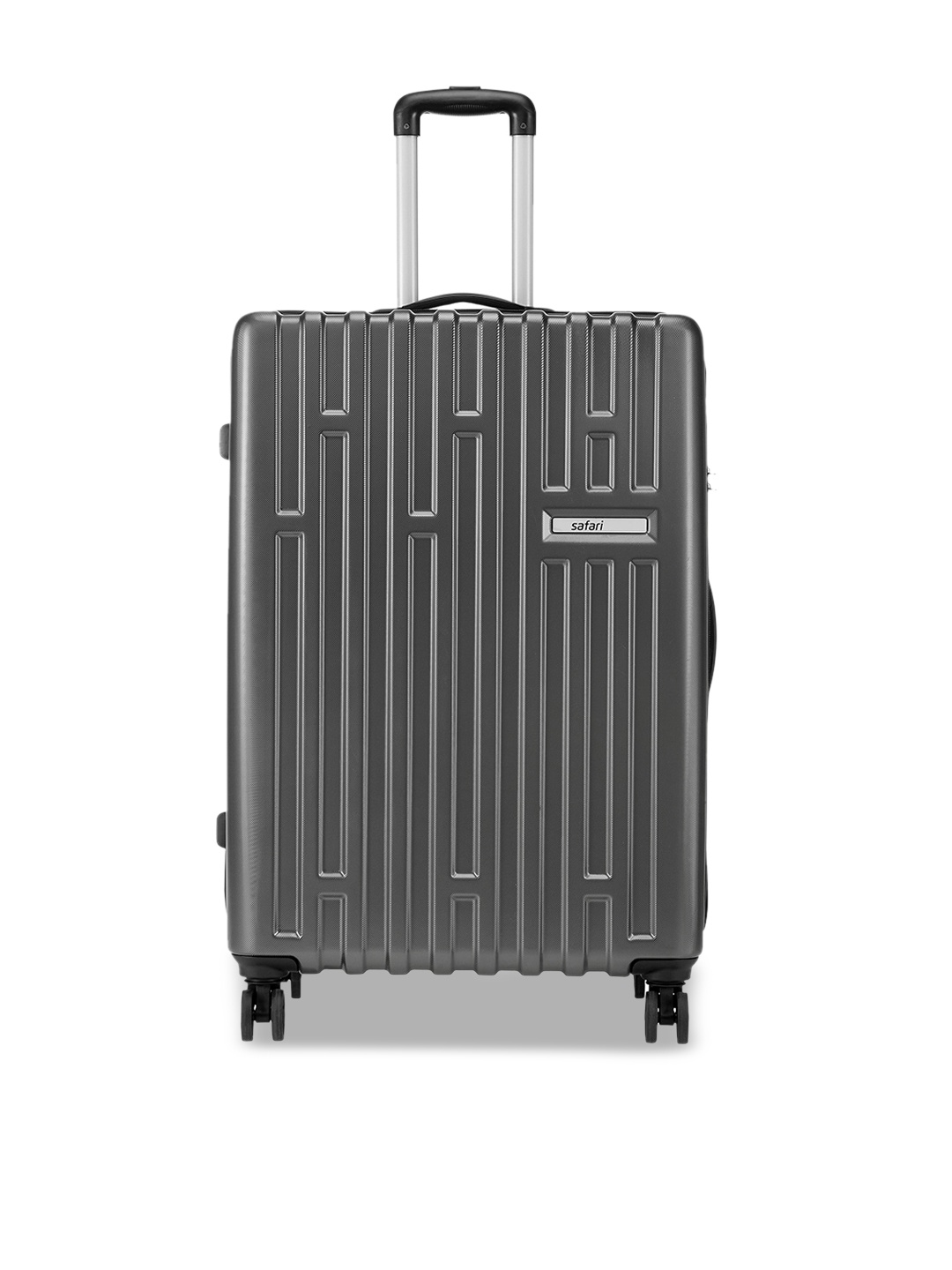 

Safari Silver-Coloured Textured Hard-Sided Medium Trolley Suitcase