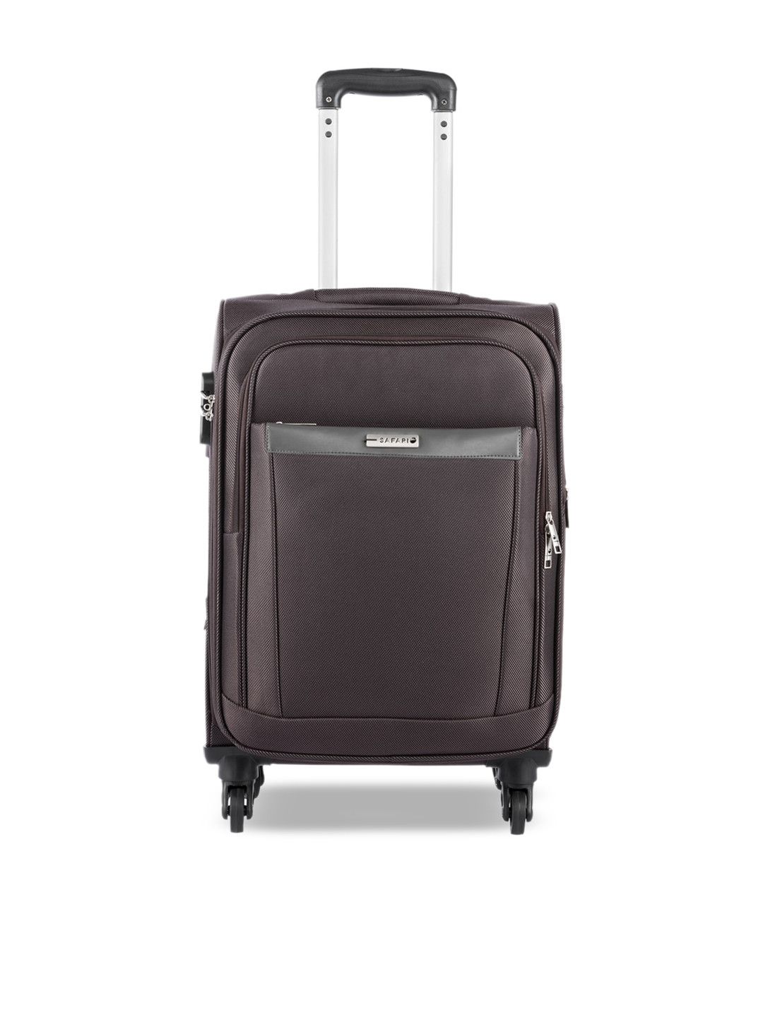 

Safari Brown Solid Soft-Sided Medium Trolley Suitcase