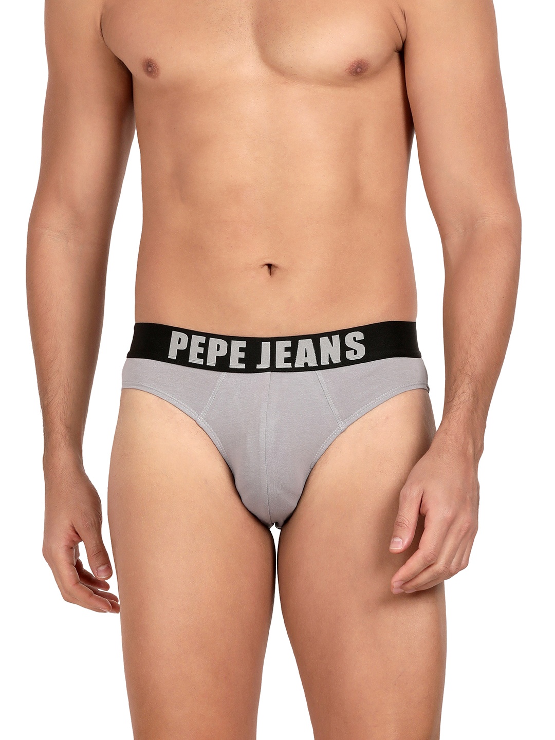 

Pepe Jeans Men Grey Solid Cotton Basic Brief