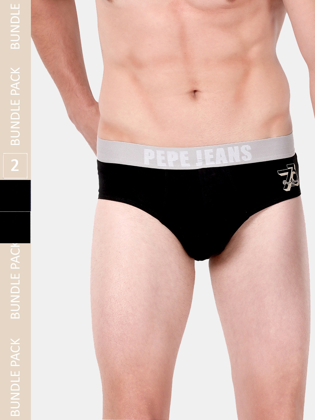 

Pepe Jeans Men Black Solid Cotton Briefs