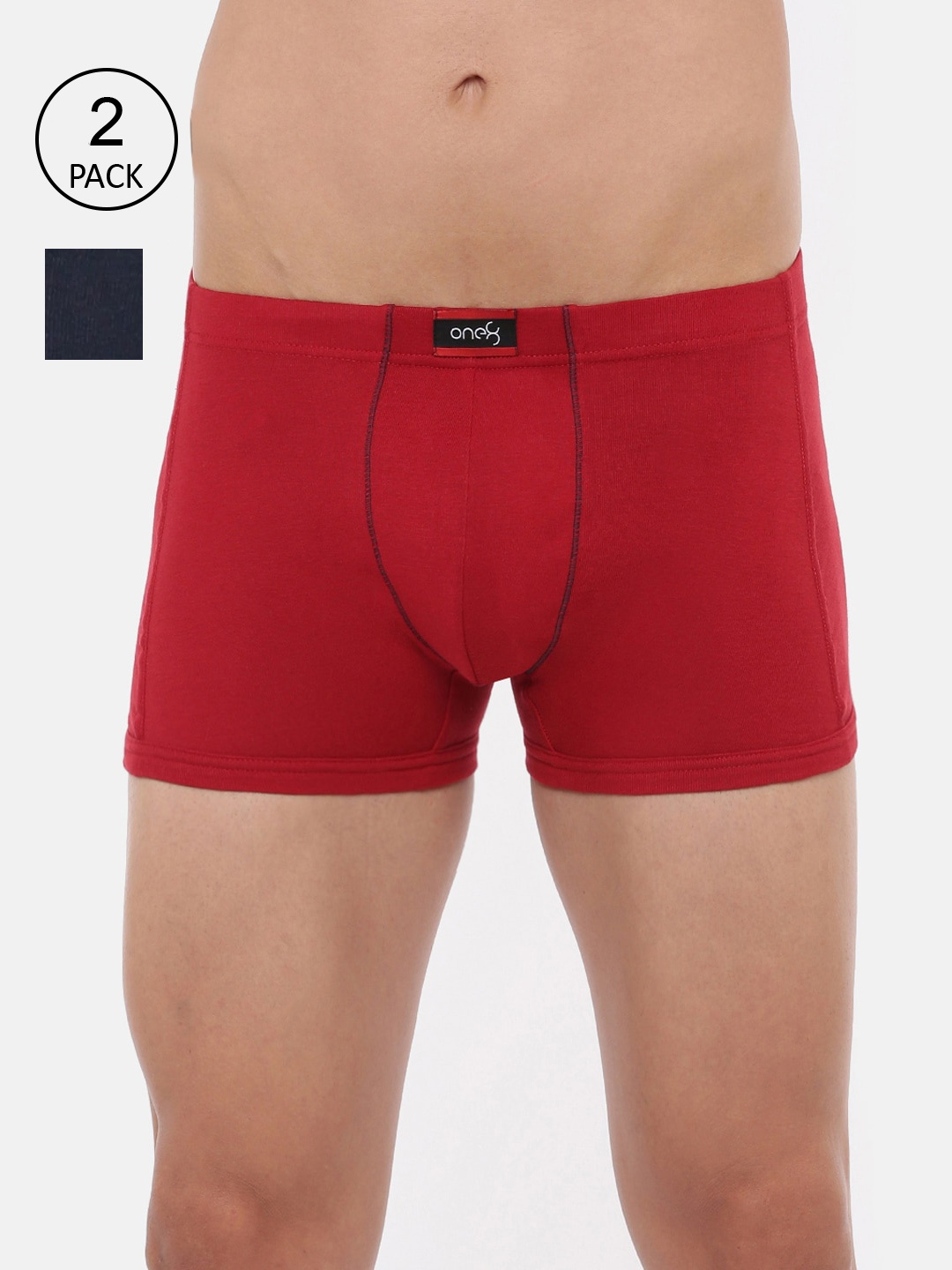 

one8 by Virat Kohli Men Pack of 2 Assorted Solid Mini Rib Trunk