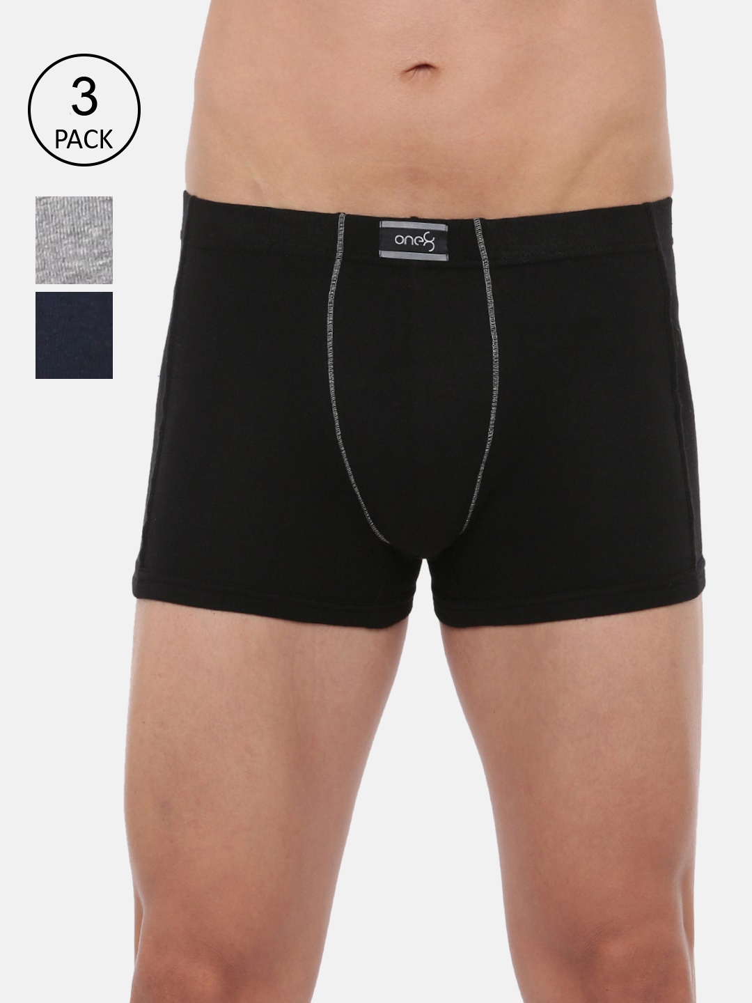 

one8 by Virat Kohli Men Pack Of 3 Assorted Cotton Trunks 127-PO3