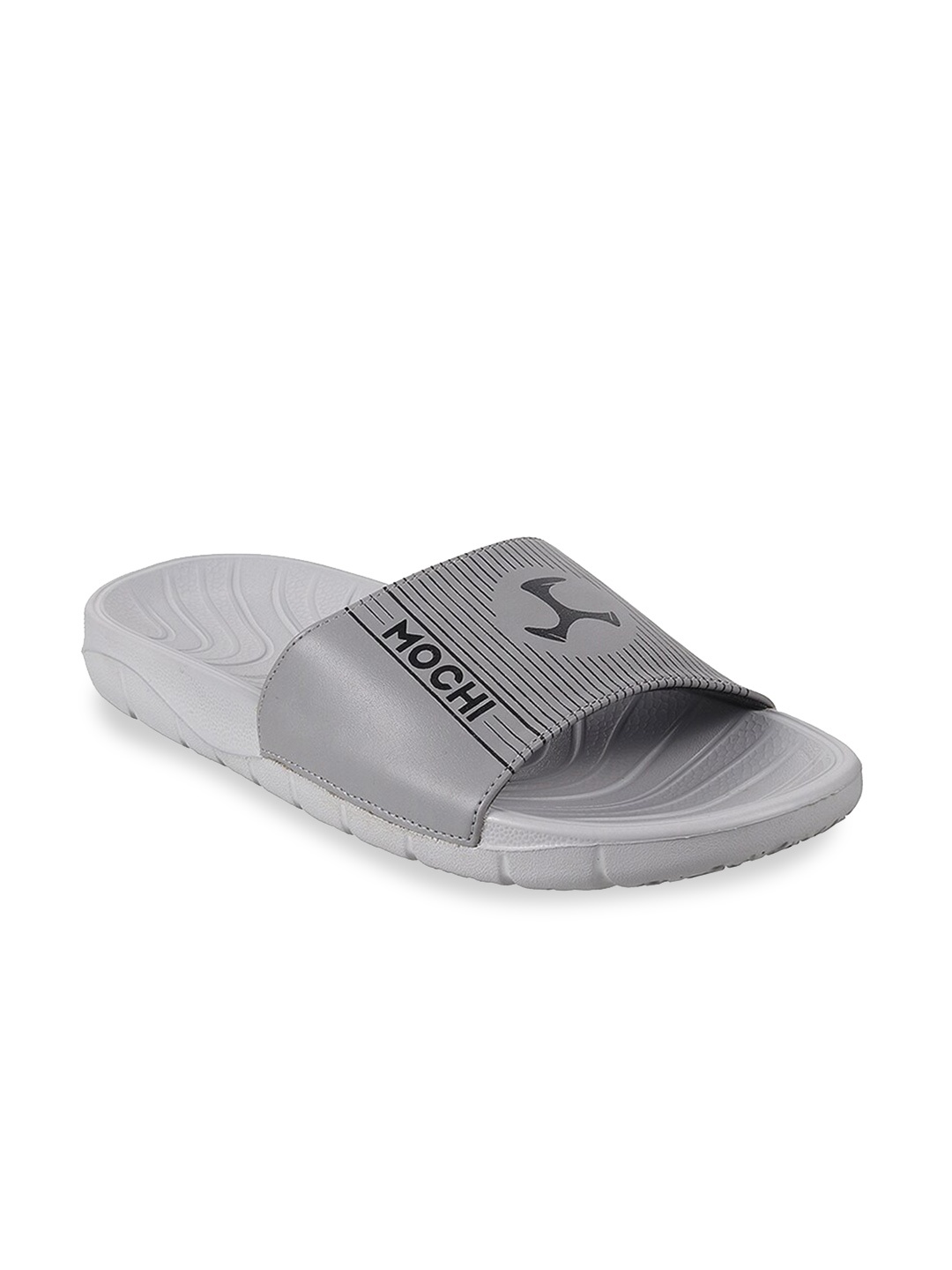 

Mochi Men Grey & Black Printed Sliders