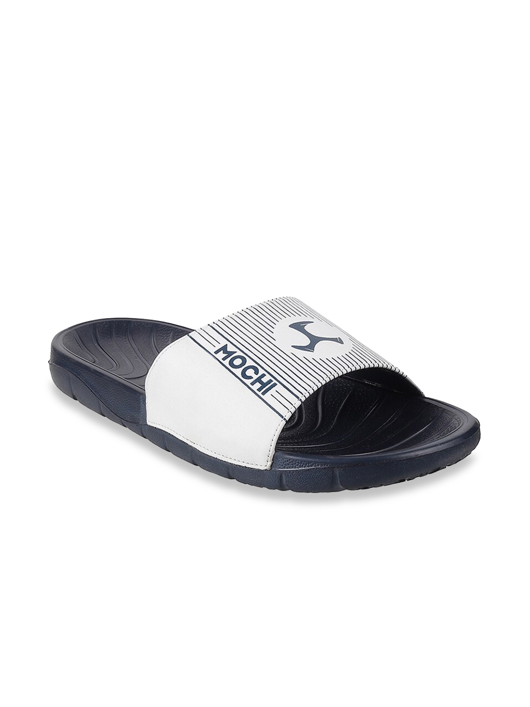 

Mochi Men White & Black Printed Sliders