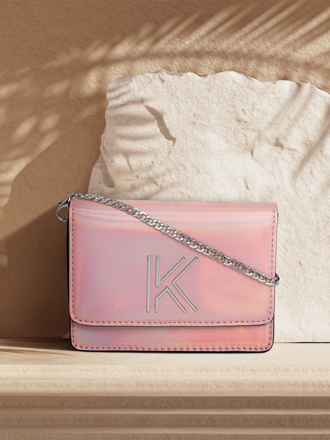 

KENDALL & KYLIE Pink Structured Sling Bag
