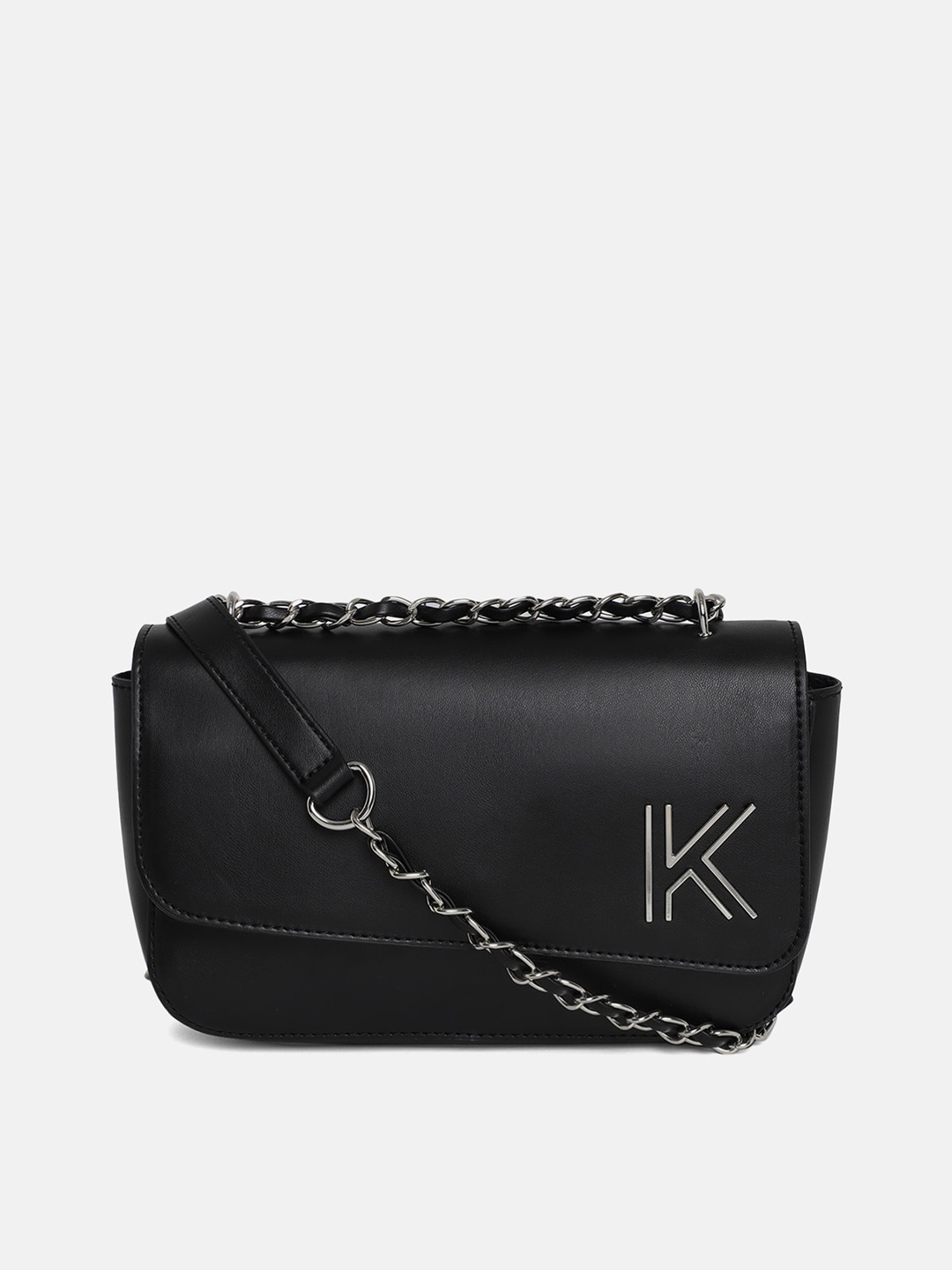 

KENDALL & KYLIE Black Embellished Structured Shoulder Bag