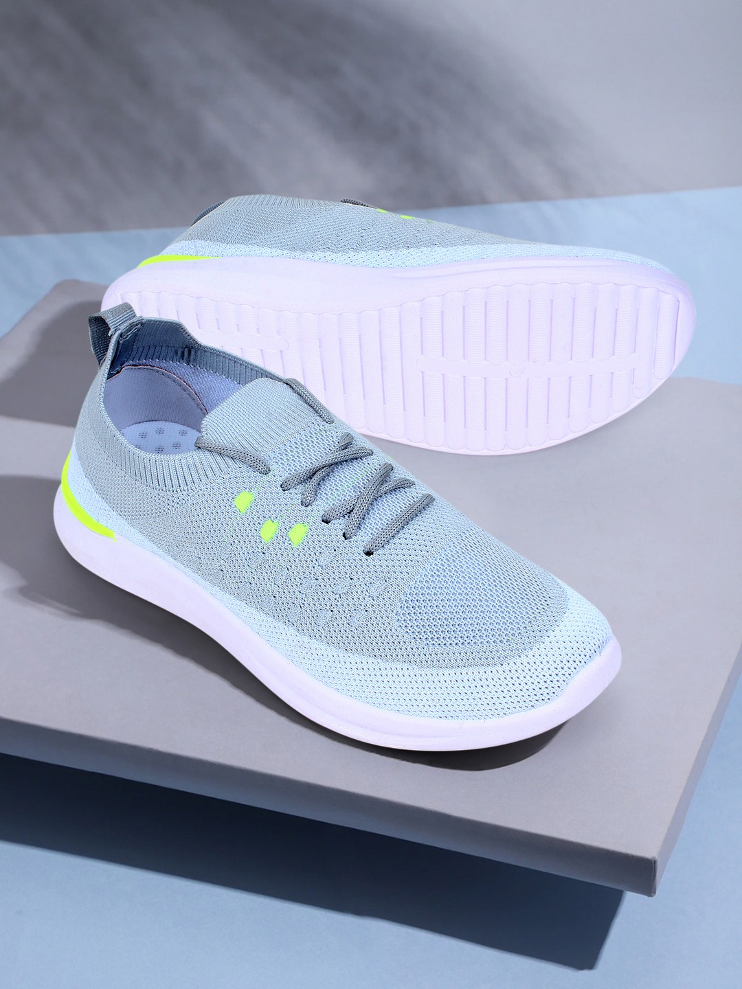 

Champs Men Grey Memory Foam Running Sports Shoes