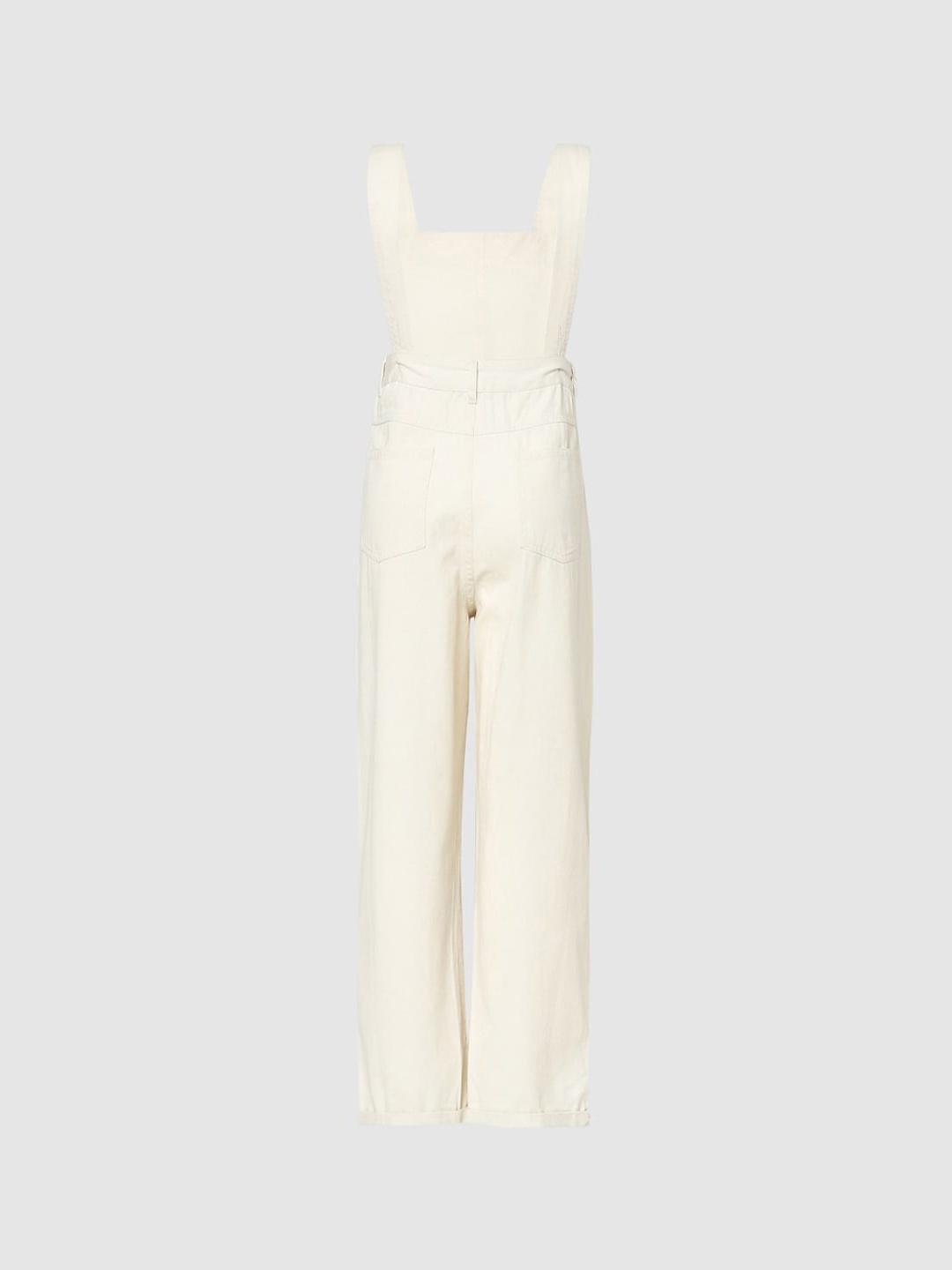 

KIDS ONLY Girls Cream-Coloured Shoulder-Strap Cotton Jumpsuit