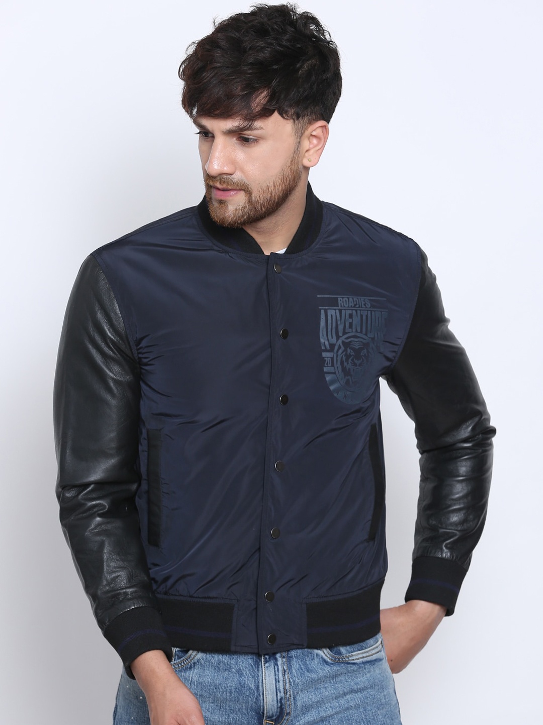 

Justanned Men Blue Lightweight Bomber Jacket