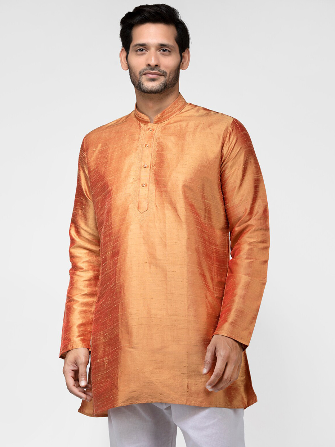 

TATTVA Men Orange Thread Work Kurta