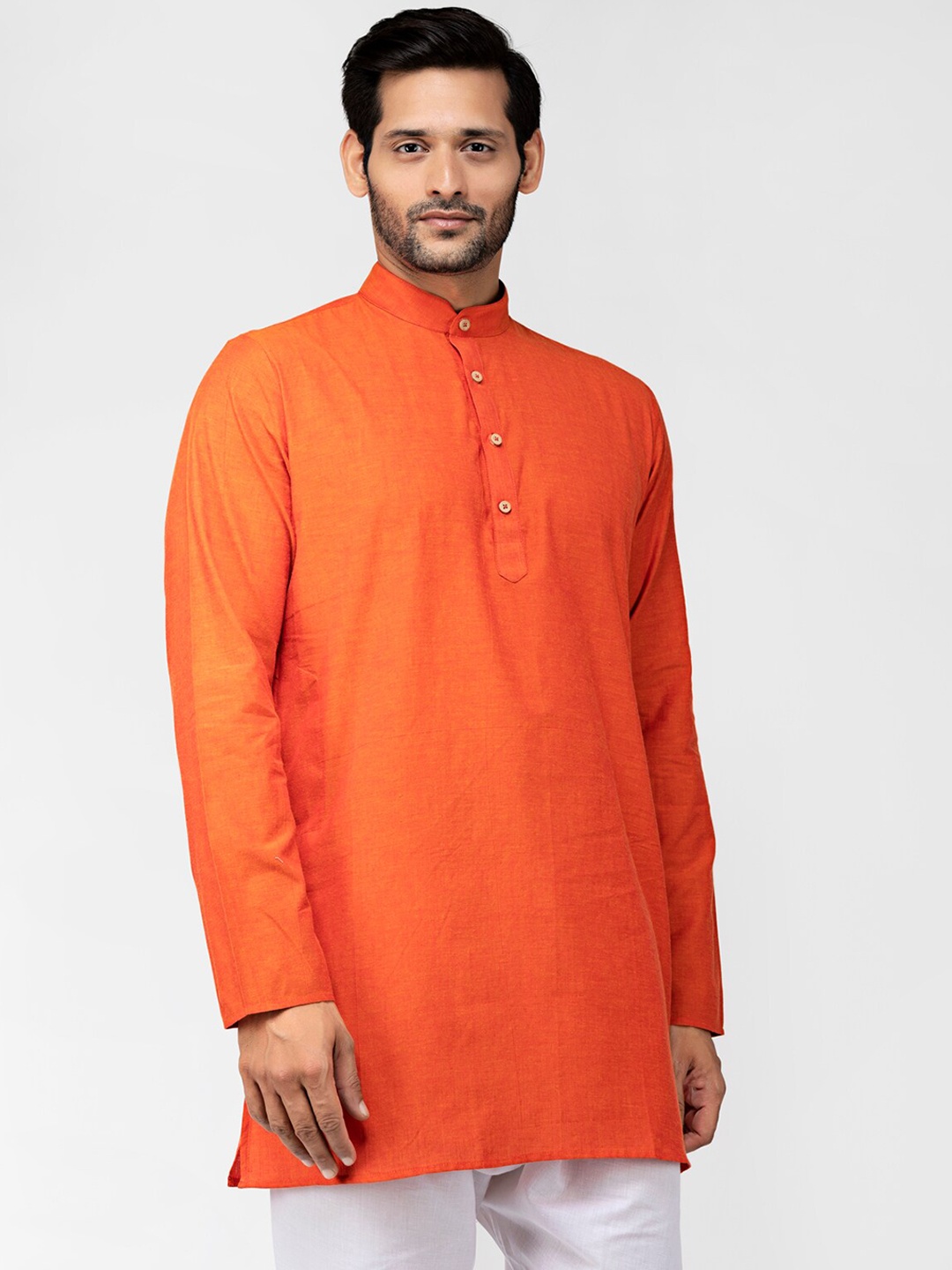 

TATTVA Men Orange Solid Kurta