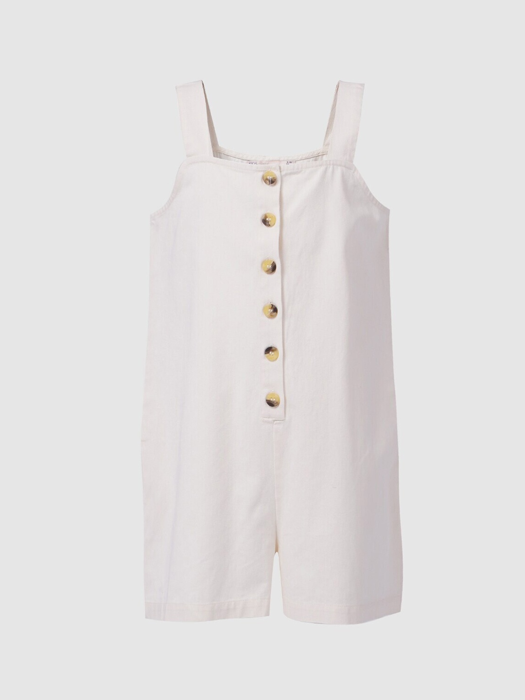 

KIDS ONLY Girls Off White Shoulder Straps Cotton Playsuit