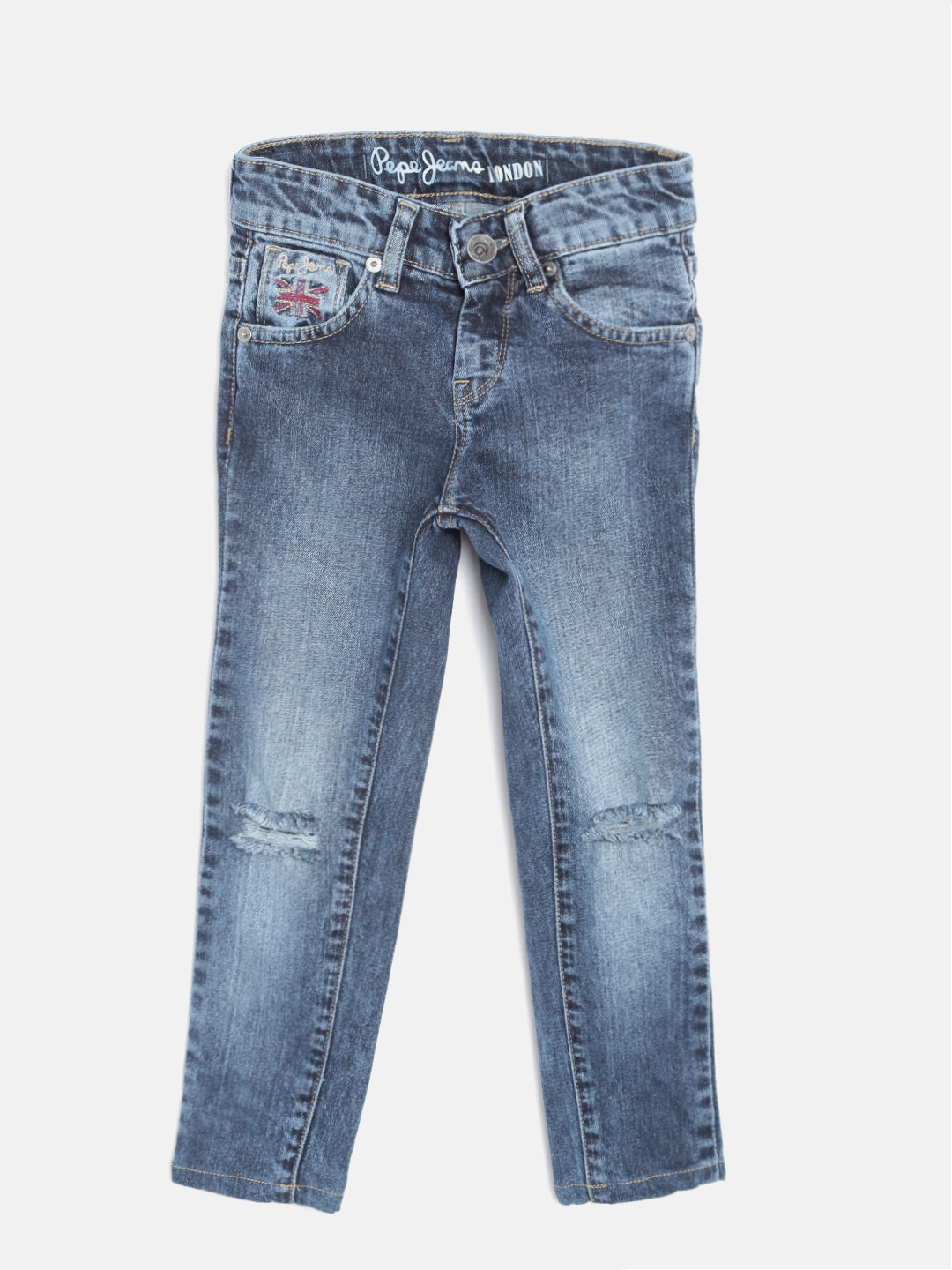 

Pepe Jeans Girls Blue Mid-Rise Clean Look Jeans