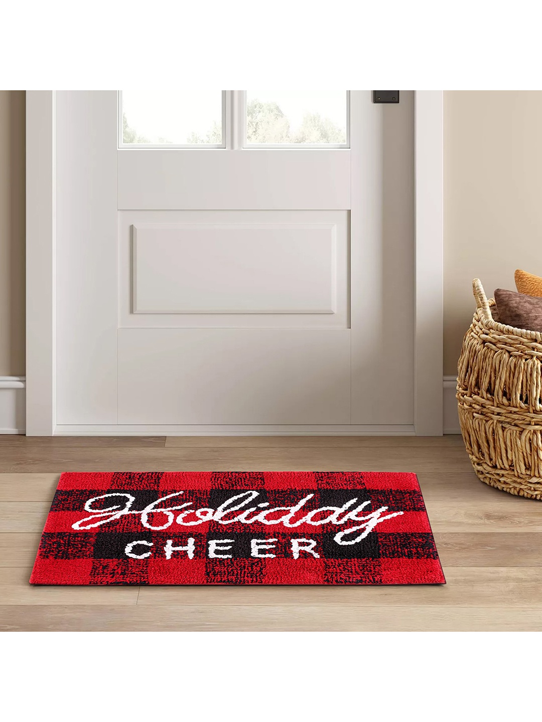 

SHADES of LIFE Red Printed Cotton Doormats