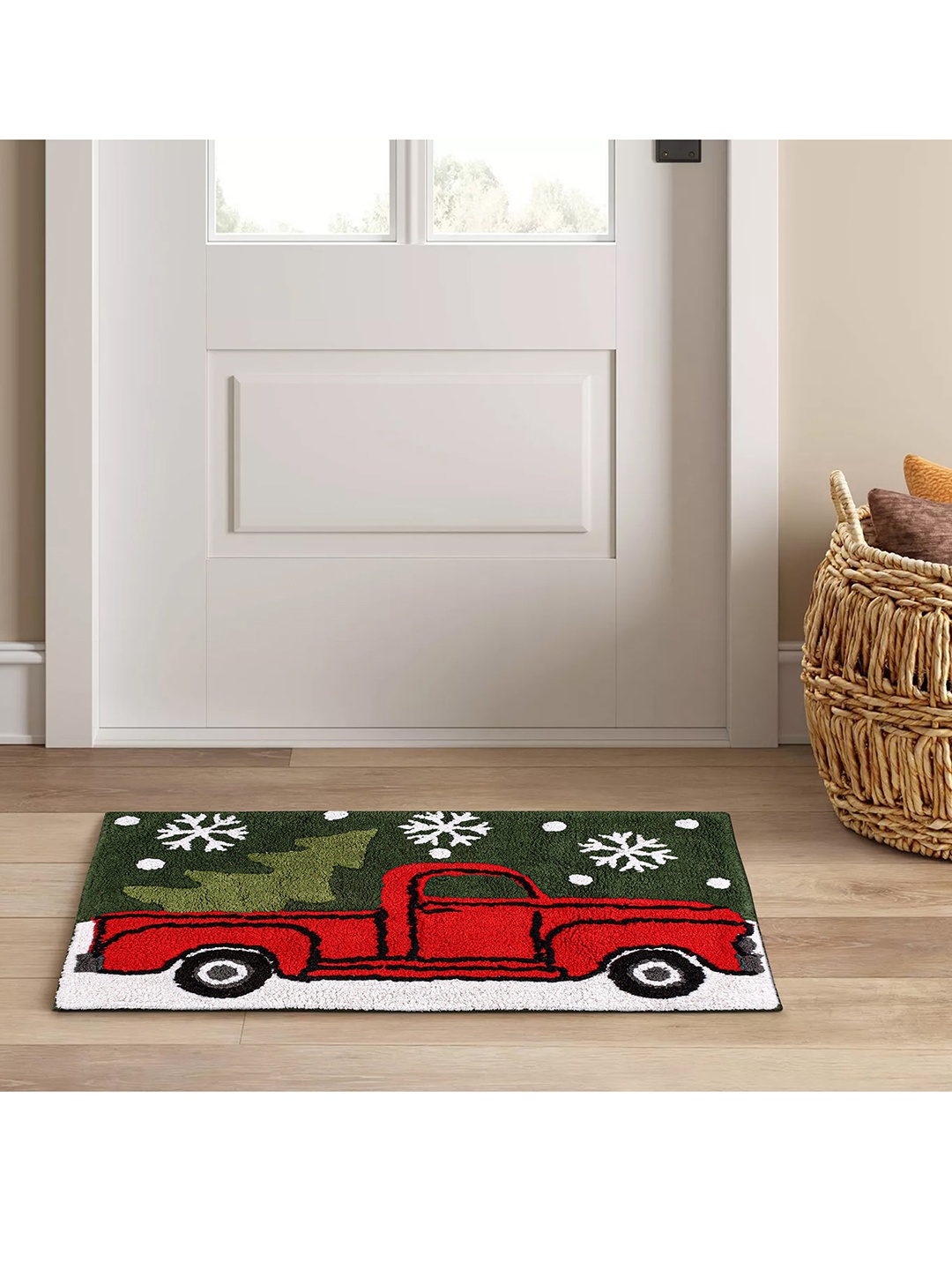

SHADES of LIFE Green & Red Printed Doormat