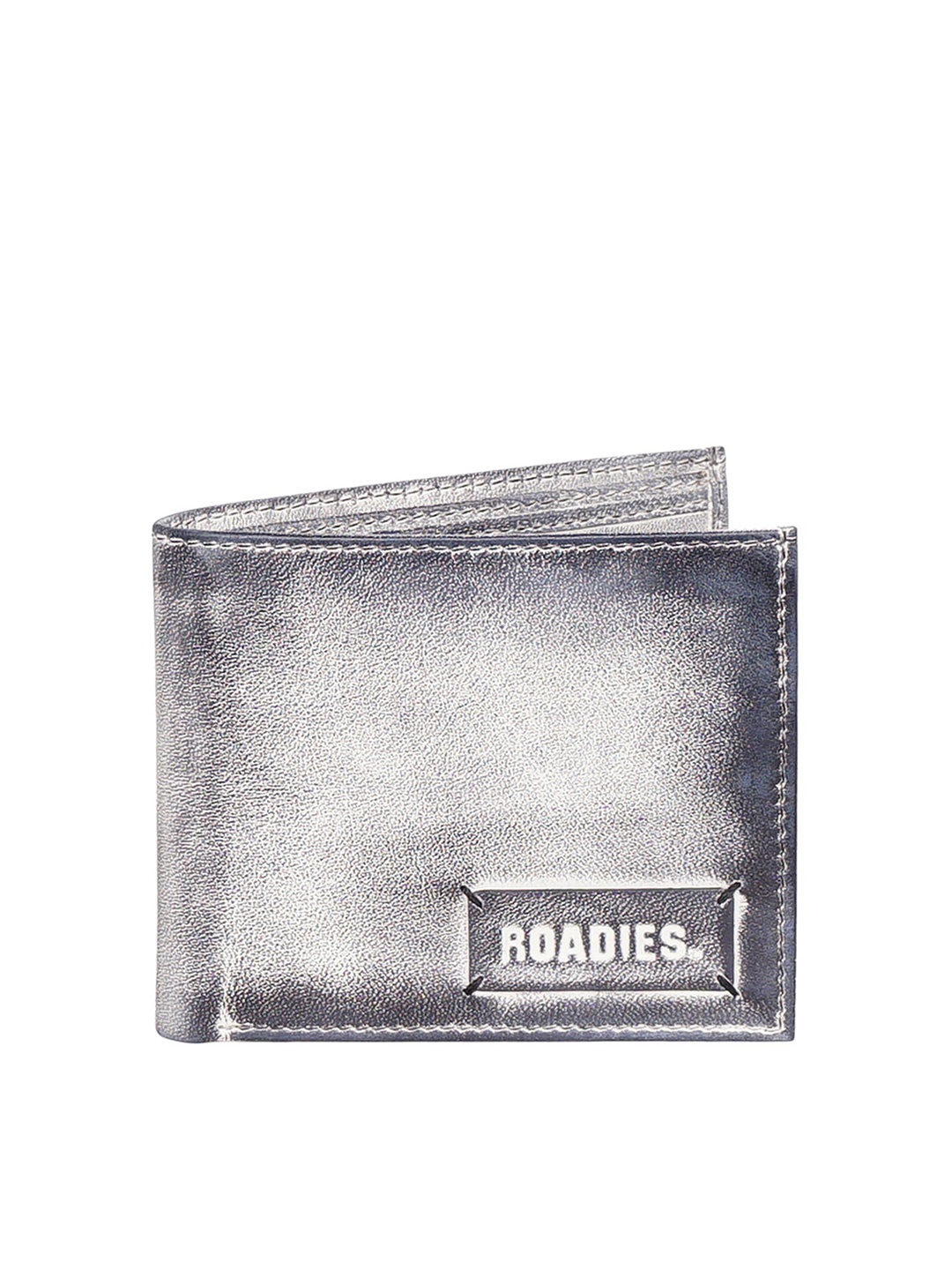 

Justanned Men Grey Textured Leather Two Fold Wallet