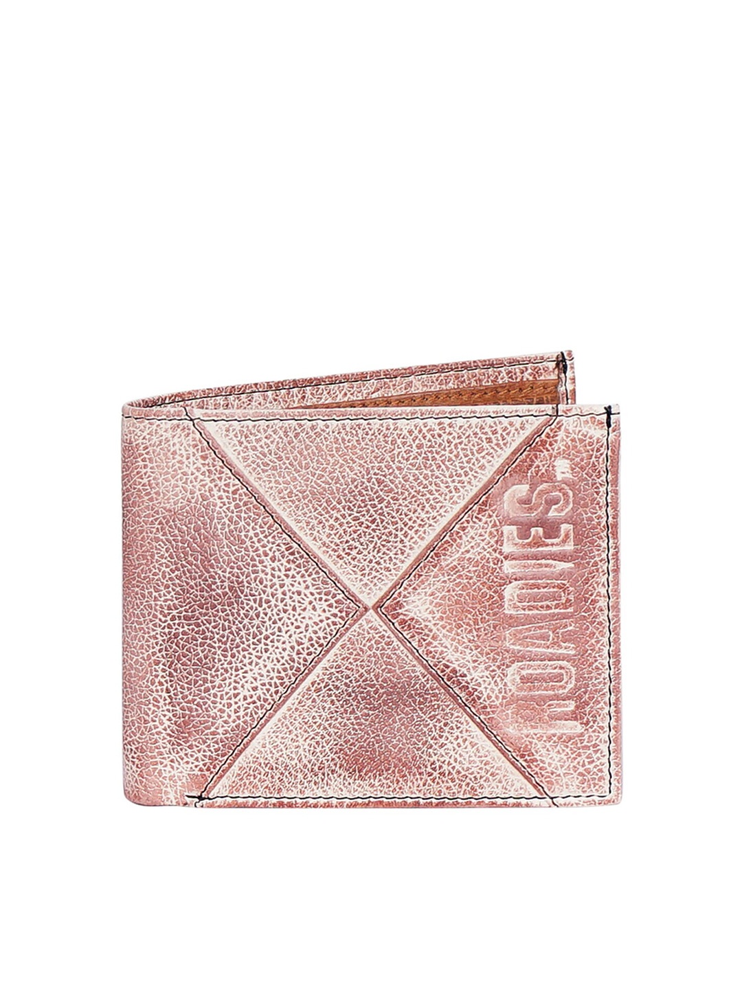 

Justanned Men Beige Leather Two Fold Wallet