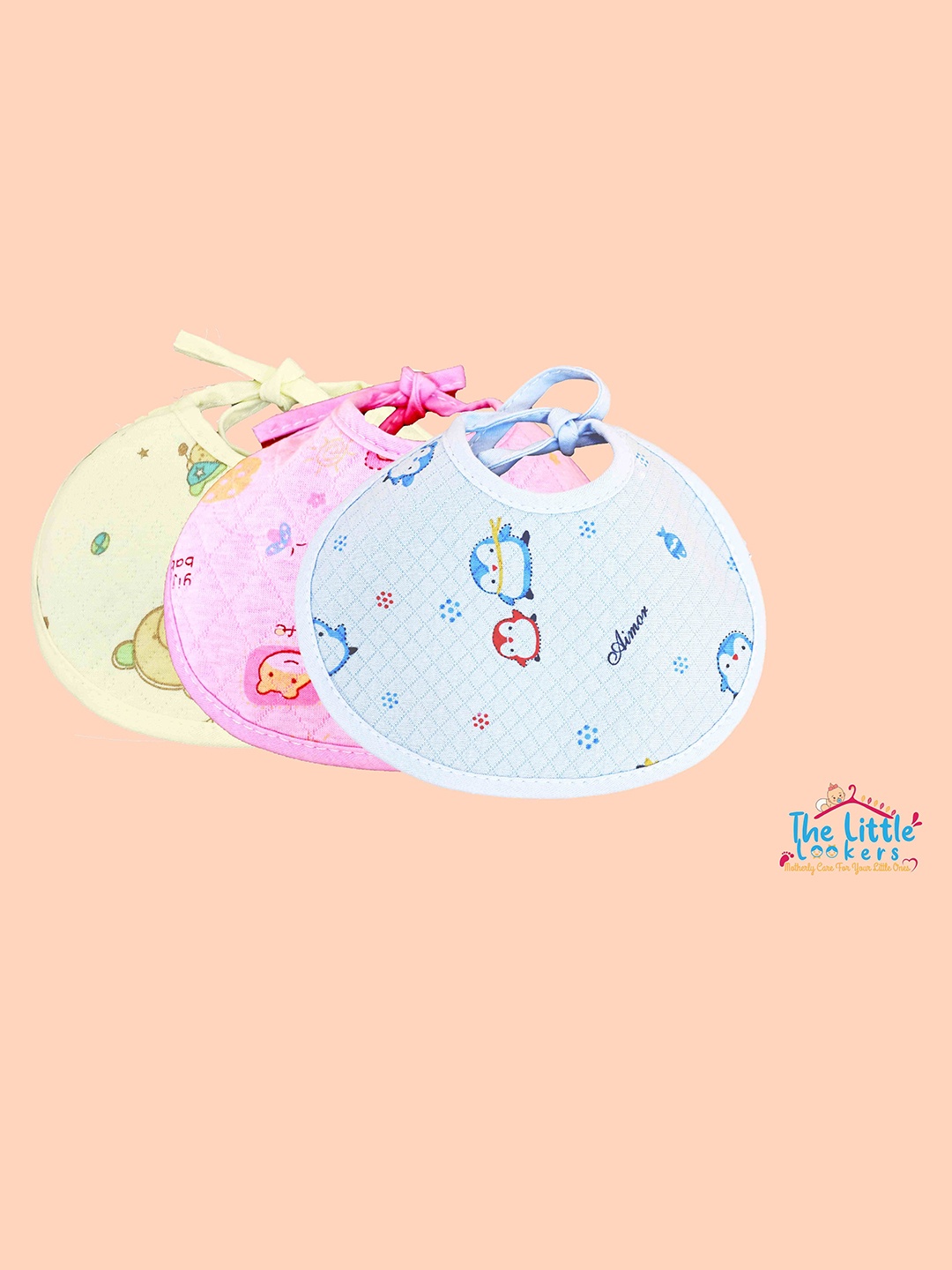 

The Little Lookers Kids Pack of 3 Bibs, Pink