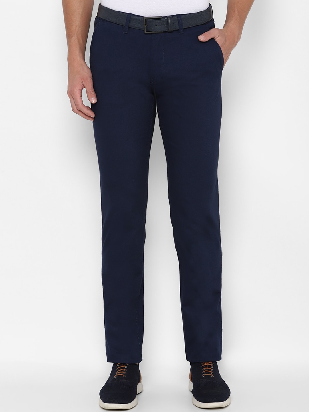 

Louis Philippe Sport Men Navy Blue Solid Slim Fit Cotton Trousers