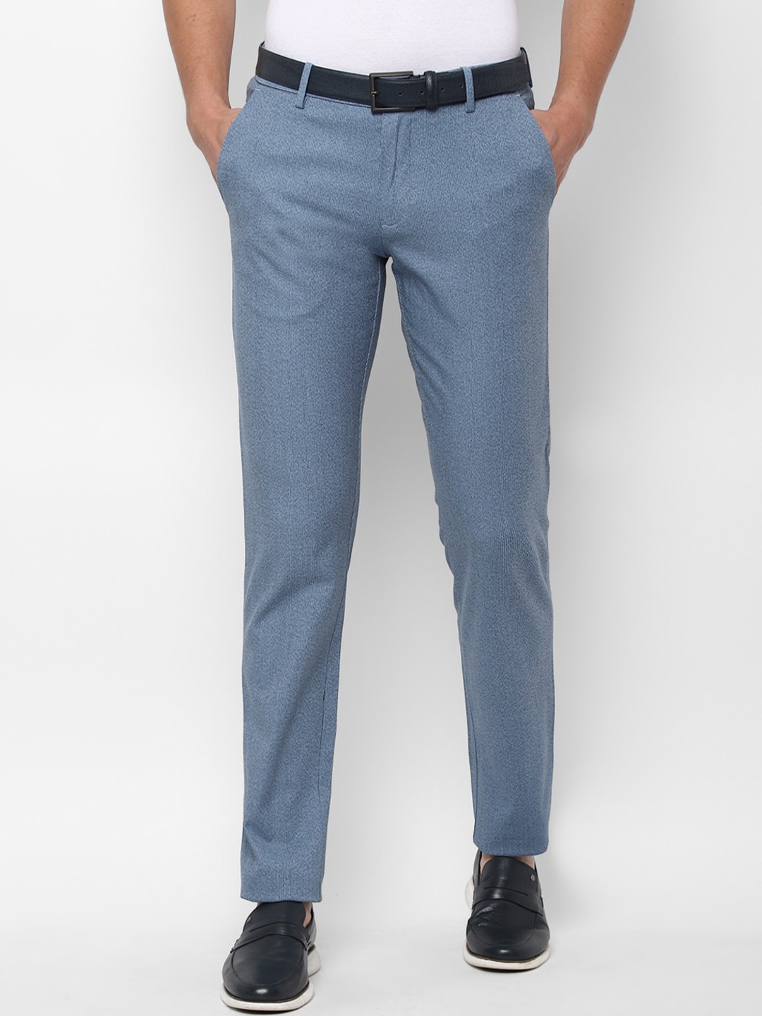 

Louis Philippe Sport Men Blue Textured Slim Fit Trousers