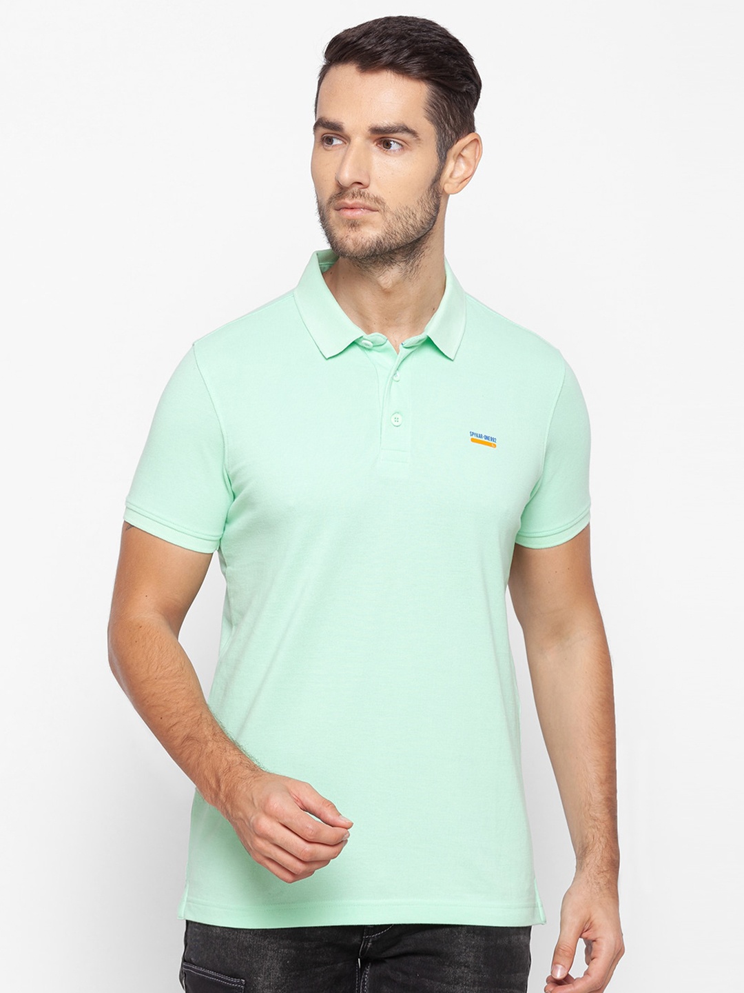 

SPYKAR Men Green Polo Collar T-shirt