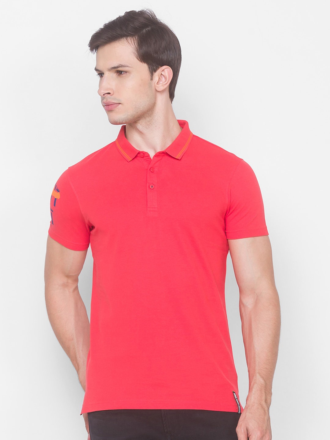 

SPYKAR Men Coral Polo Collar Slim Fit T-shirt