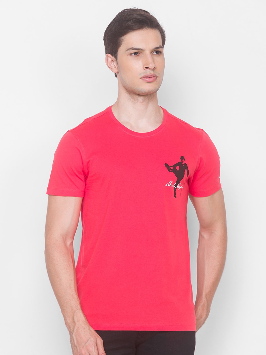 

SPYKAR Men Coral Printed Slim Fit T-shirt