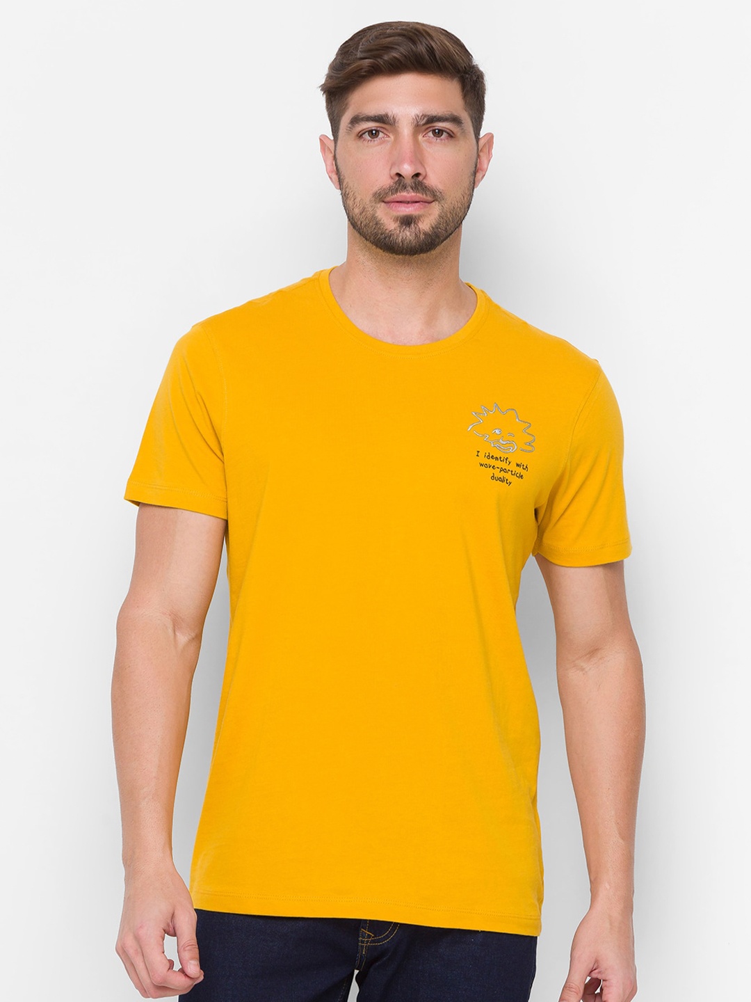 

SPYKAR Men Yellow T-shirt