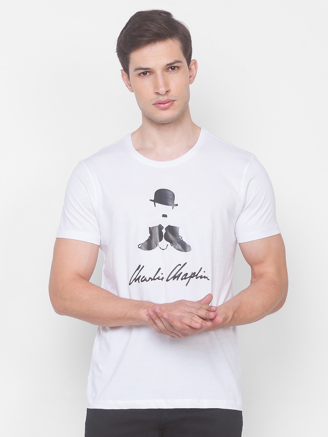 

SPYKAR Men White Printed T-shirt