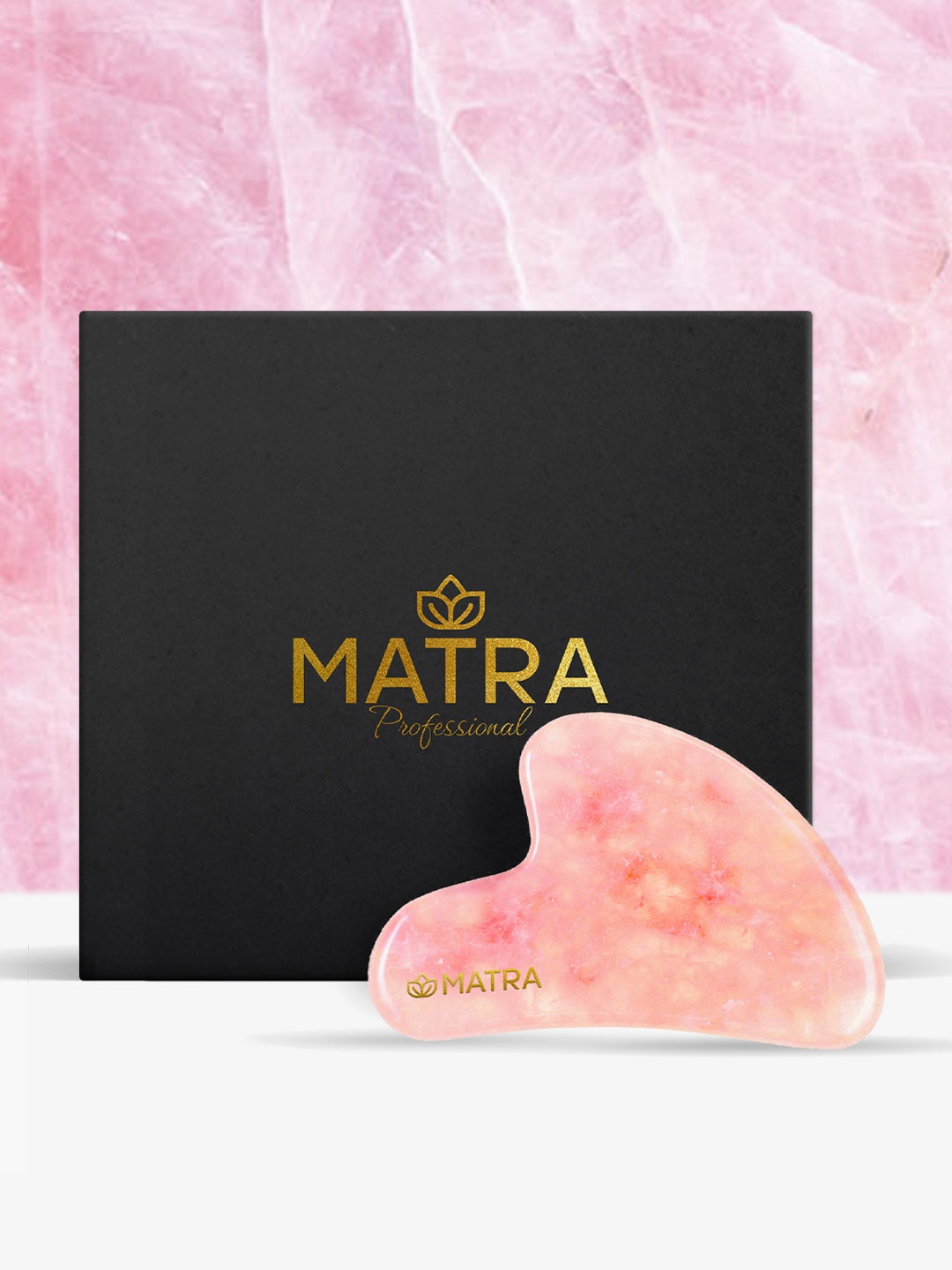 

MATRA Pure Rose Quartz Gua Sha Stone Face Massager - Pink