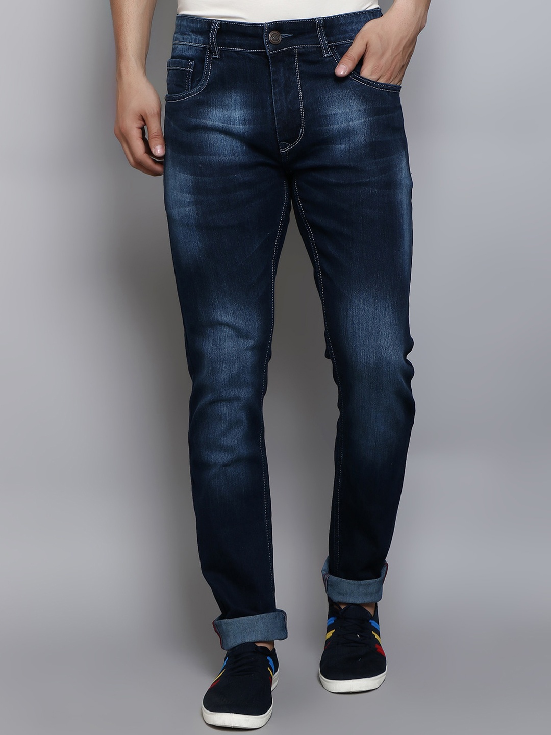 

PEPLOS Men Blue Urban Slim Fit Light Fade Stretchable Cotton Jeans