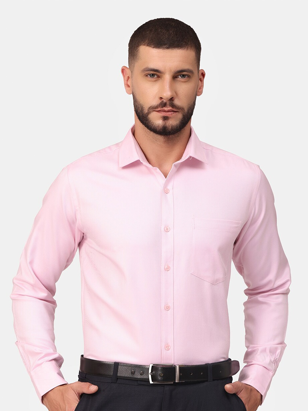 

Copperline Men Pink Comfort Slim Fit Cotton Formal Shirt