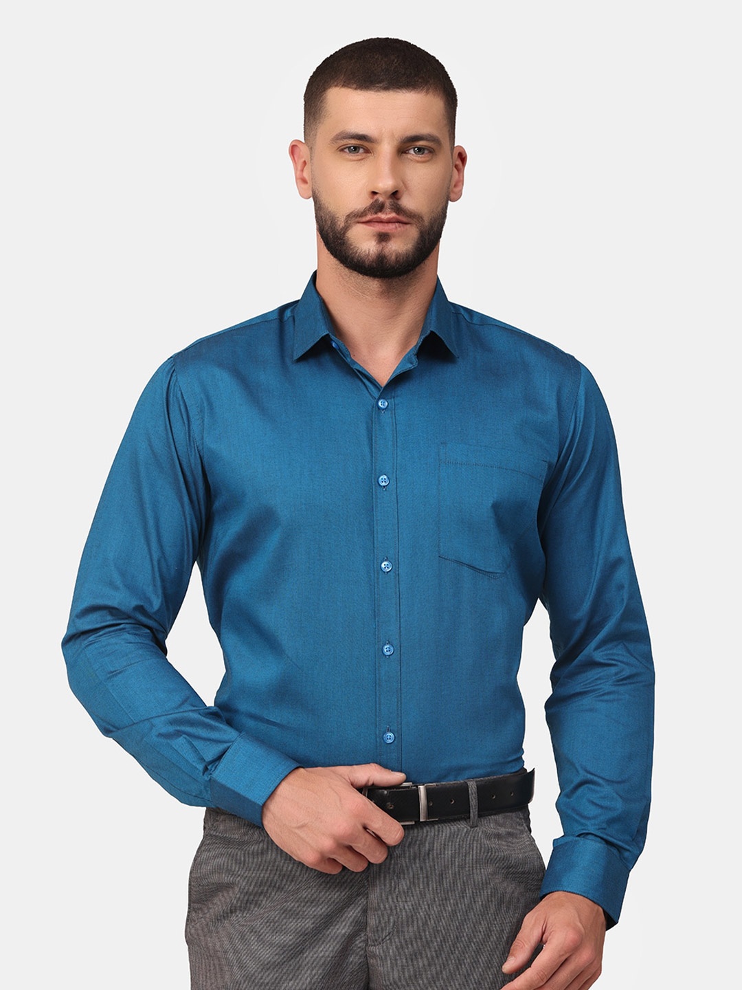 

Copperline Men Blue Comfort Slim Fit Formal Shirt