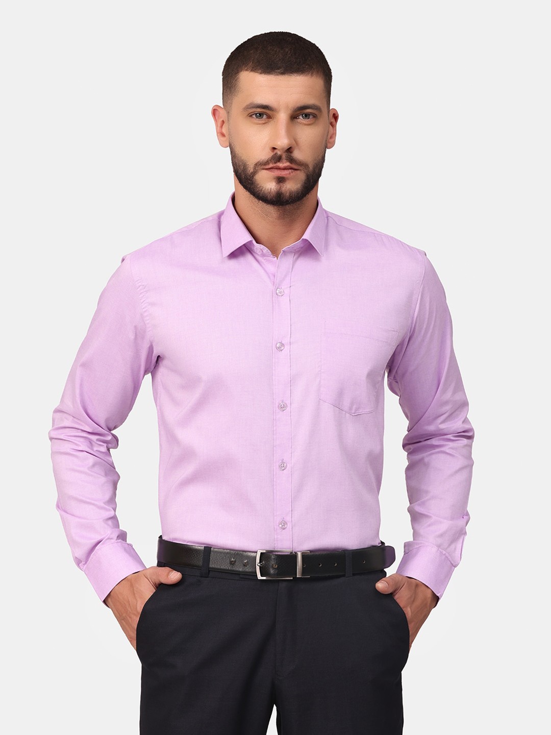 

Copperline Men Violet Comfort Slim Fit Cotton Formal Shirt